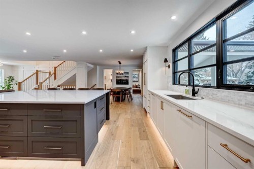 6755 Livingstone Drive Sw, Calgary, AB - Indoor Photo Showing Kitchen With Upgraded Kitchen