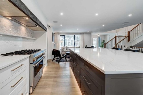 6755 Livingstone Drive Sw, Calgary, AB - Indoor Photo Showing Kitchen With Upgraded Kitchen