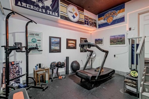 616 Coopers Crescent Sw, Airdrie, AB - Indoor Photo Showing Gym Room