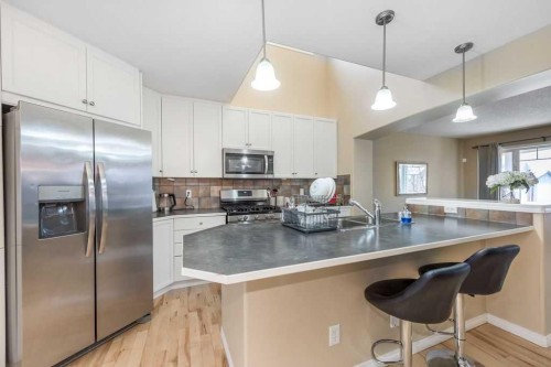 1005 New Brighton Gardens Se, Calgary, AB - Indoor Photo Showing Kitchen With Double Sink