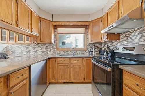 119 Macewan Meadow Way Nw, Calgary, AB - Indoor Photo Showing Kitchen With Double Sink