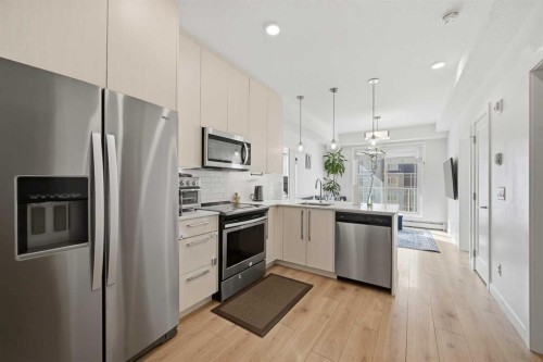 2303-76 Cornerstone Passage Ne, Calgary, AB - Indoor Photo Showing Kitchen With Stainless Steel Kitchen With Upgraded Kitchen