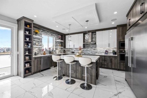 45 Waterford Terrace, Chestermere, AB - Indoor Photo Showing Kitchen With Upgraded Kitchen