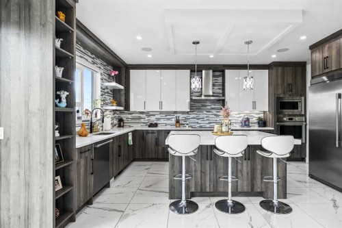 45 Waterford Terrace, Chestermere, AB - Indoor Photo Showing Kitchen With Upgraded Kitchen