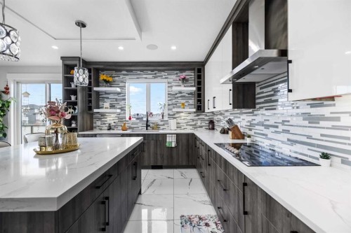 45 Waterford Terrace, Chestermere, AB - Indoor Photo Showing Kitchen With Upgraded Kitchen