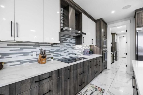 45 Waterford Terrace, Chestermere, AB - Indoor Photo Showing Kitchen With Upgraded Kitchen
