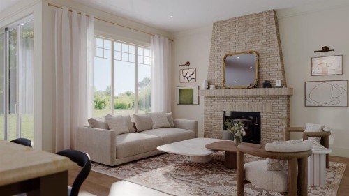 654 27 Avenue Nw, Calgary, AB - Indoor Photo Showing Living Room With Fireplace