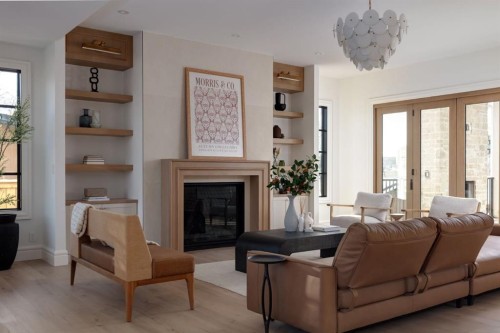 2945 Toronto Crescent Nw, Calgary, AB - Indoor Photo Showing Living Room With Fireplace