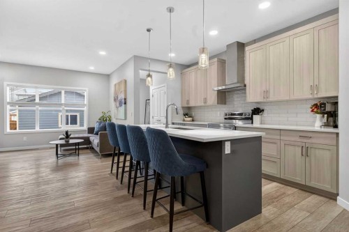 321 Magnolia Way Se, Calgary, AB - Indoor Photo Showing Kitchen With Upgraded Kitchen