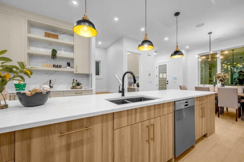 2435 52 Avenue Sw, Calgary, AB - Indoor Photo Showing Kitchen With Double Sink With Upgraded Kitchen