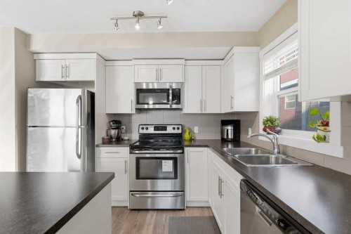 427 Redstone View Ne, Calgary, AB - Indoor Photo Showing Kitchen With Stainless Steel Kitchen With Double Sink