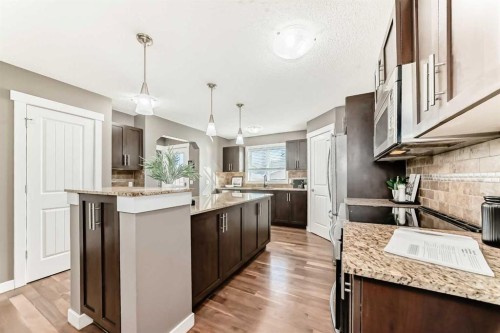 172 Morningside Manor Sw, Airdrie, AB - Indoor Photo Showing Kitchen With Upgraded Kitchen