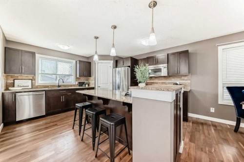 172 Morningside Manor Sw, Airdrie, AB - Indoor Photo Showing Kitchen With Stainless Steel Kitchen With Upgraded Kitchen