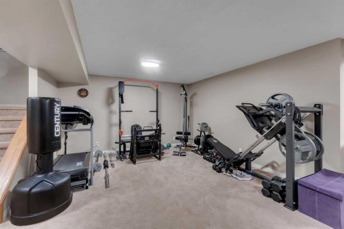 199 Hawkmere Road, Chestermere, AB - Indoor Photo Showing Gym Room