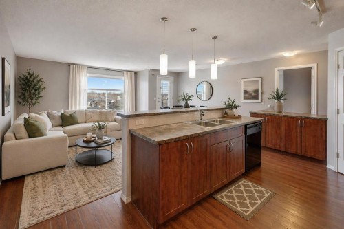 2429-700 Willowbrook Road Nw, Airdrie, AB - Indoor Photo Showing Kitchen With Double Sink