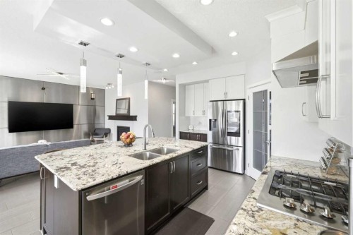 83 Nolanfield Court Nw, Calgary, AB - Indoor Photo Showing Kitchen With Double Sink With Upgraded Kitchen