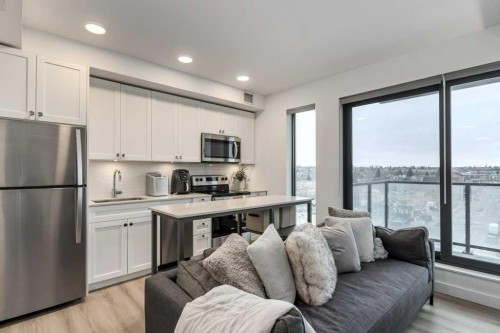 608-123 4 Street Ne, Calgary, AB - Indoor Photo Showing Kitchen With Stainless Steel Kitchen