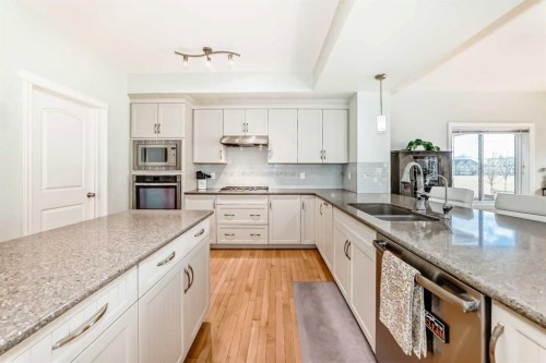 98 Mahogany Way Se, Calgary, AB - Indoor Photo Showing Kitchen With Double Sink With Upgraded Kitchen