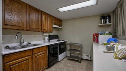 324-2425 90 Avenue Sw, Calgary, AB - Indoor Photo Showing Kitchen With Double Sink