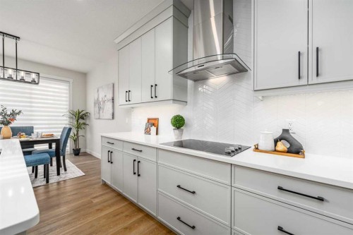 122 Ambleside Heath Nw, Calgary, AB - Indoor Photo Showing Kitchen With Upgraded Kitchen
