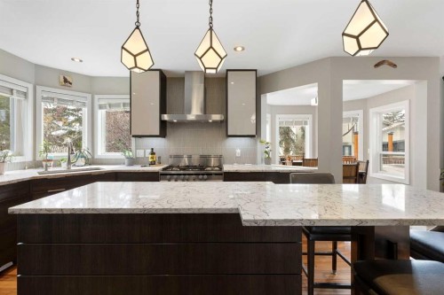 106 Shawnee Place Sw, Calgary, AB - Indoor Photo Showing Kitchen With Upgraded Kitchen