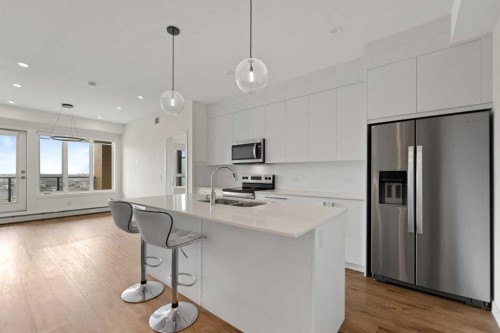 3620-60 Skyview Ranch Road Ne, Calgary, AB - Indoor Photo Showing Kitchen With Stainless Steel Kitchen With Double Sink With Upgraded Kitchen