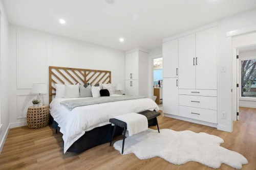 9407 Allison Drive Se, Calgary, AB - Indoor Photo Showing Bedroom
