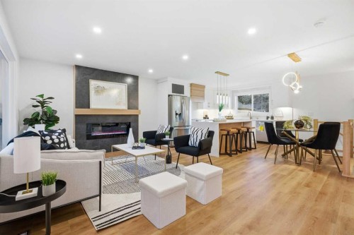 9407 Allison Drive Se, Calgary, AB - Indoor With Fireplace