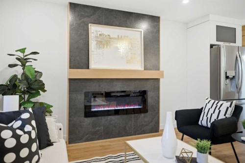 9407 Allison Drive Se, Calgary, AB - Indoor With Fireplace