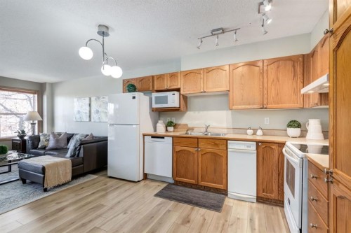 101-11 Somervale View Sw, Calgary, AB - Indoor Photo Showing Kitchen With Double Sink