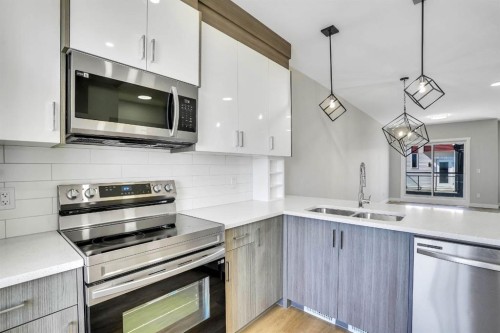 304 Red Sky Villas Ne, Calgary, AB - Indoor Photo Showing Kitchen With Stainless Steel Kitchen With Double Sink With Upgraded Kitchen