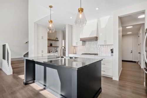 66 Savoy Landing Se, Calgary, AB - Indoor Photo Showing Kitchen With Upgraded Kitchen