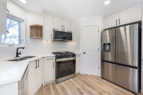 307 Hamptons Mews Nw, Calgary, AB - Indoor Photo Showing Kitchen With Double Sink With Upgraded Kitchen