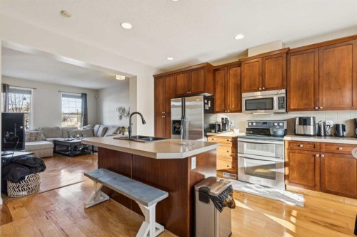 15008 Prestwick Boulevard Se, Calgary, AB - Indoor Photo Showing Kitchen With Double Sink