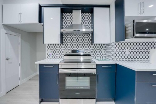 673 Corner Meadows Way Ne, Calgary, AB - Indoor Photo Showing Kitchen With Double Sink