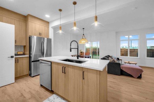 288 Sora Terrace Se, Calgary, AB - Indoor Photo Showing Kitchen With Stainless Steel Kitchen With Upgraded Kitchen