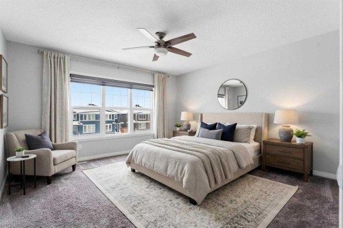 730 Redstone Drive Ne, Calgary, AB - Indoor Photo Showing Bedroom