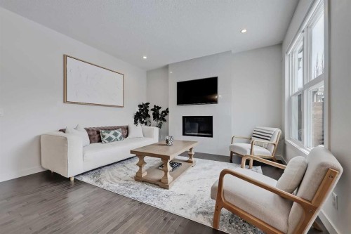 132 Valley Pointe Place Nw, Calgary, AB - Indoor Photo Showing Living Room With Fireplace