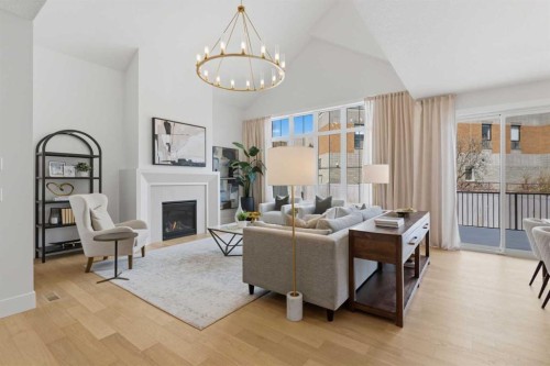 378 Bessborough Drive Sw, Calgary, AB - Indoor Photo Showing Living Room With Fireplace