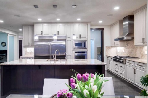 61 Masters Landing Se, Calgary, AB - Indoor Photo Showing Kitchen With Upgraded Kitchen