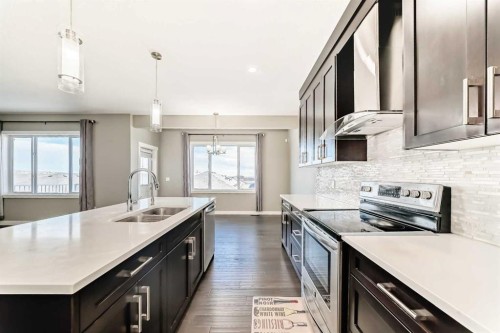 184 Sherview Grove Nw, Calgary, AB - Indoor Photo Showing Kitchen With Double Sink With Upgraded Kitchen