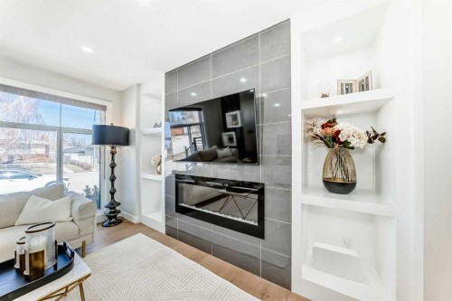 9215 Allison Drive Se, Calgary, AB - Indoor With Fireplace