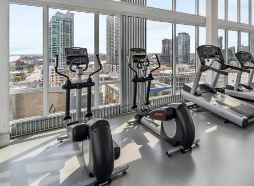 1206-450 8 Avenue Se, Calgary, AB - Indoor Photo Showing Gym Room