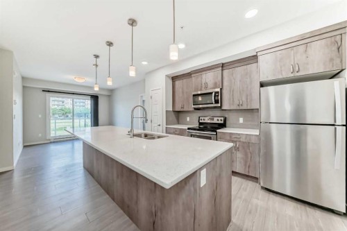 212-20 Seton Park Se, Calgary, AB - Indoor Photo Showing Kitchen With Double Sink With Upgraded Kitchen