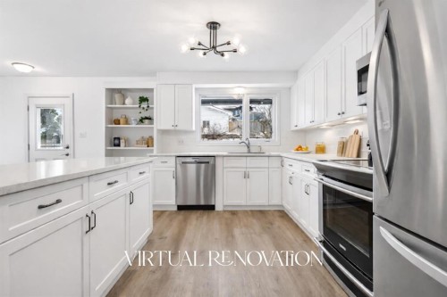 1323 University Drive Nw, Calgary, AB - Indoor Photo Showing Kitchen With Stainless Steel Kitchen With Upgraded Kitchen