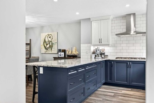 322 Masters Row Se, Calgary, AB - Indoor Photo Showing Kitchen With Upgraded Kitchen