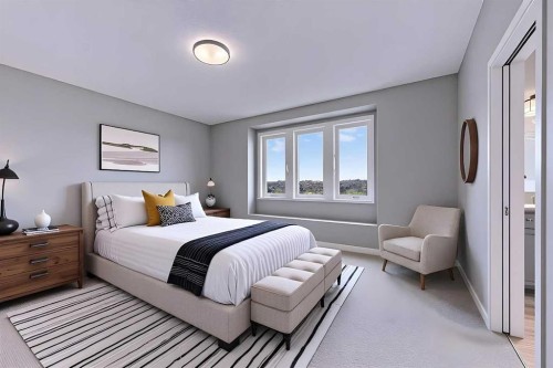 121 Marquis View Se, Calgary, AB - Indoor Photo Showing Bedroom
