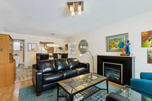 48 Deer Ridge Close Se, Calgary, AB - Indoor Photo Showing Living Room With Fireplace