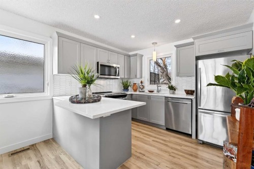 4311 Dovercrest Drive Se, Calgary, AB - Indoor Photo Showing Kitchen With Stainless Steel Kitchen With Upgraded Kitchen