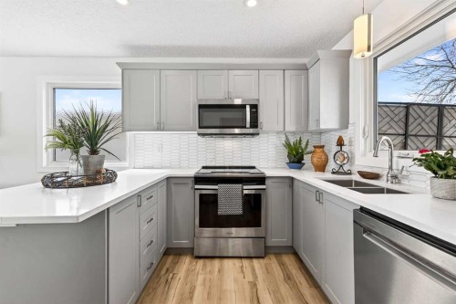 4311 Dovercrest Drive Se, Calgary, AB - Indoor Photo Showing Kitchen With Stainless Steel Kitchen With Double Sink With Upgraded Kitchen